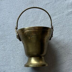 Vintage Brass Bucket Home Accent